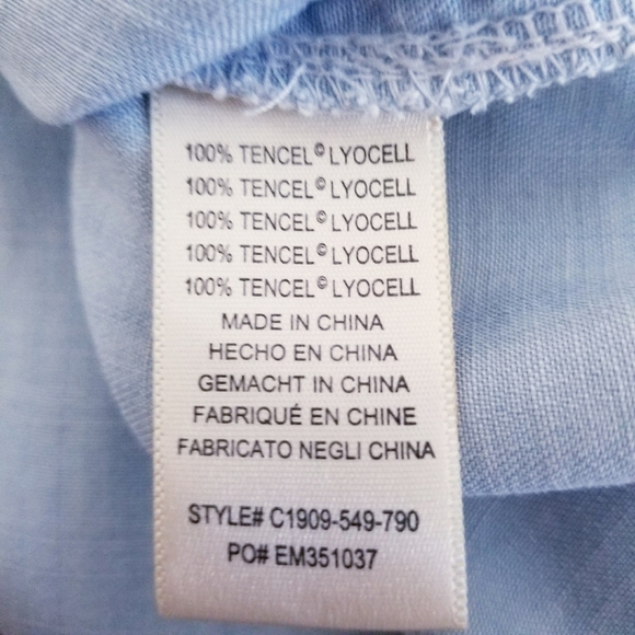 Cloth & Stone chambray blue boho casual shirt top blouse XS - Picture 6 of 6